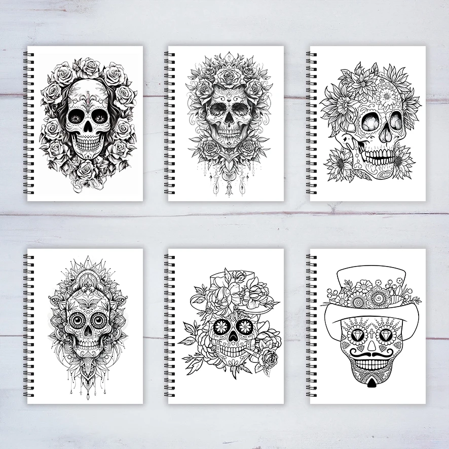 Adult Skull Coloring Book 8.3x11.2 inches 22 Pages Stress Relieving Creative Art