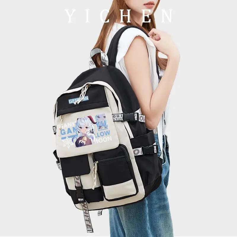 Anime Genshin Impact 2025 New Model Elementary Middle School Boys And Girls Large Capacity Lightweight Double Shoulder Backpack