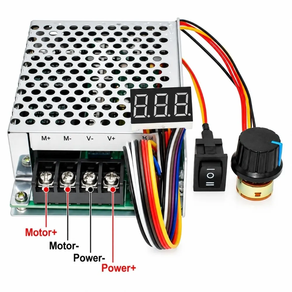 60A Current Rating PWM Motor Speed Controller DC 10-55V Input CW/CCW Switch Adjustable Speed Controller LED Digital Display