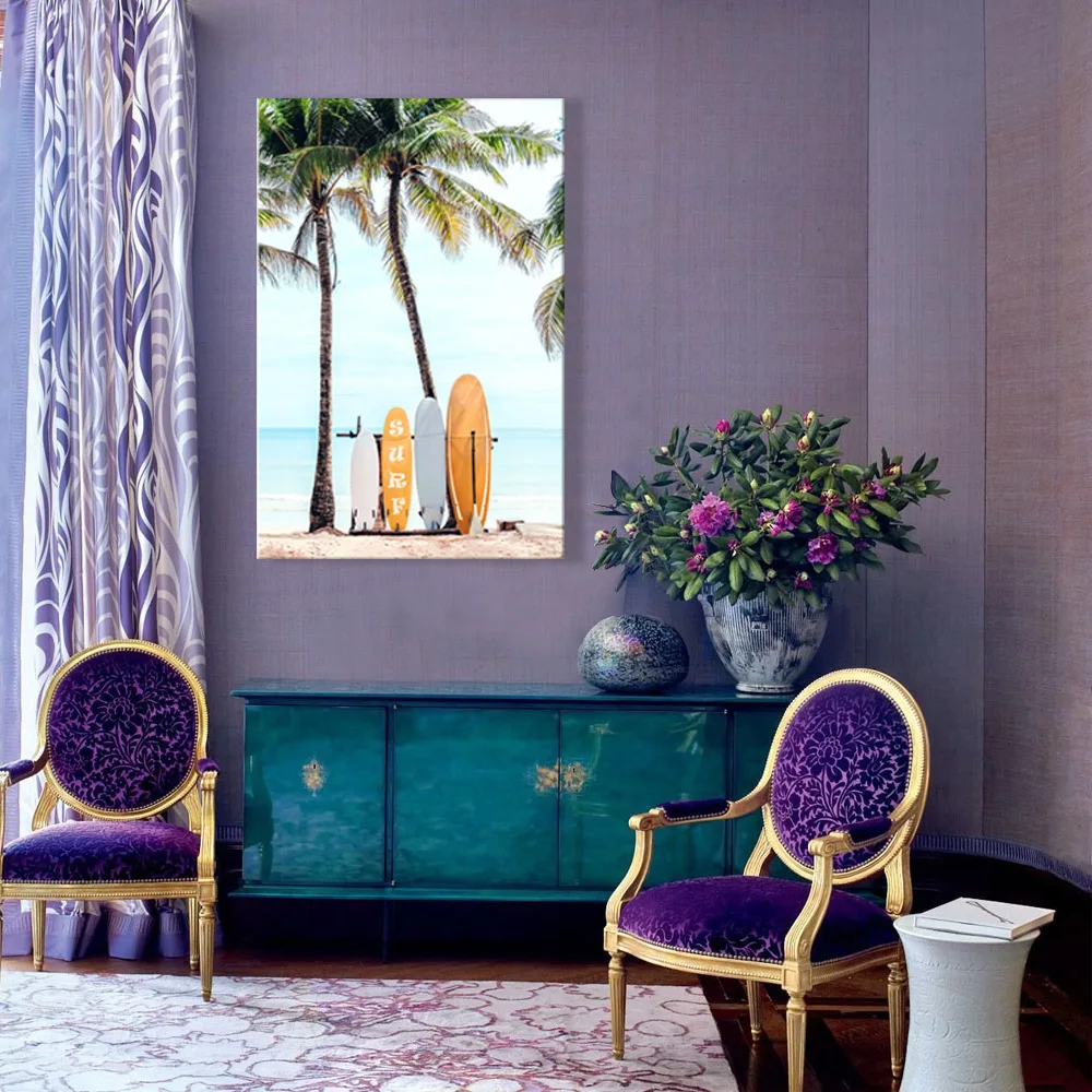 

Beach Ocean Surf Canvas Living Room Decorative Painting