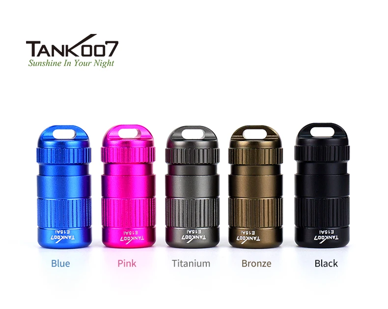 TANK007 E15 Mini Pocket Flashlight LED Coin Cell Battery Key Light Outdoor IPX7 Waterproof Anti Drop Flashlight