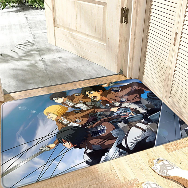 Дверные-коврики-Интерьерный-коврик-для-ног-Атака-Титанов-Добро-пожаловать-Напольный-коврик-для-прихожей-Мягкий-ковер-для-прихожей-Кухонные-коврики-Пушистый-домашний-декор