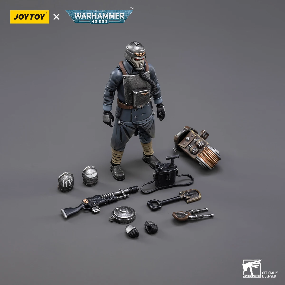 JOYTOY Warhammer 40K Astra Militarum Korpus Śmierci Krieg Drużyna Weteranów Strażnik Specjalista Demolition Figurki Akcji Kolekcjonerskie