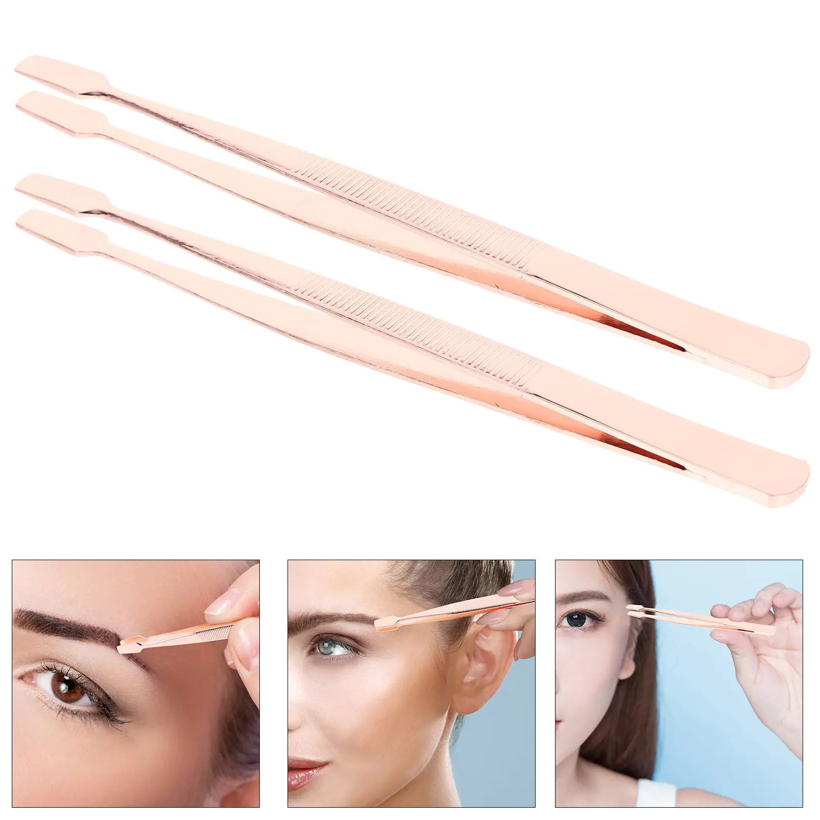 4Pcs Metal Eyelash Extension Tweezers Comfortable Grip Durable Safe Lash Application Stamp Tool Wide Range Use