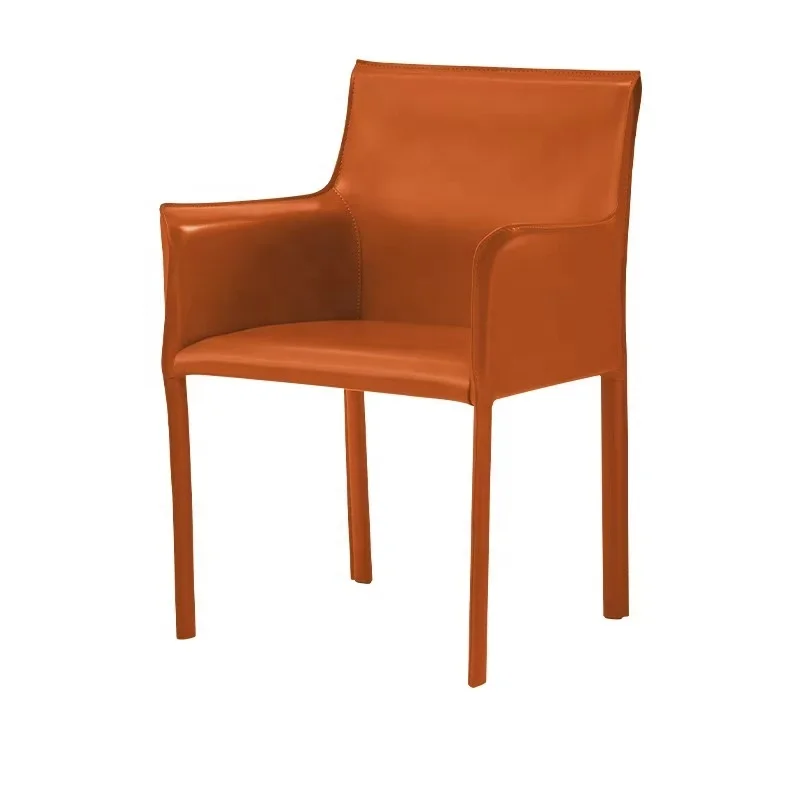 Modern Leather Lounge Armchair Metal Frame Soft Sponge Filled Customizable for Office Living Room Wholesale for Apartment Hotel
