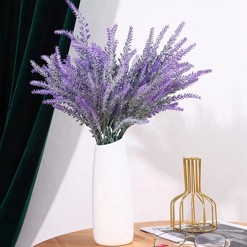 10 Bündel künstliche Lavendelblüten, Kopf, künstliche Blumen, Zuhause, Zimmer, Tischdekoration, draußen, Garten, Hochzeit, Dekoration, Pflanzen im Freien – Detail 3