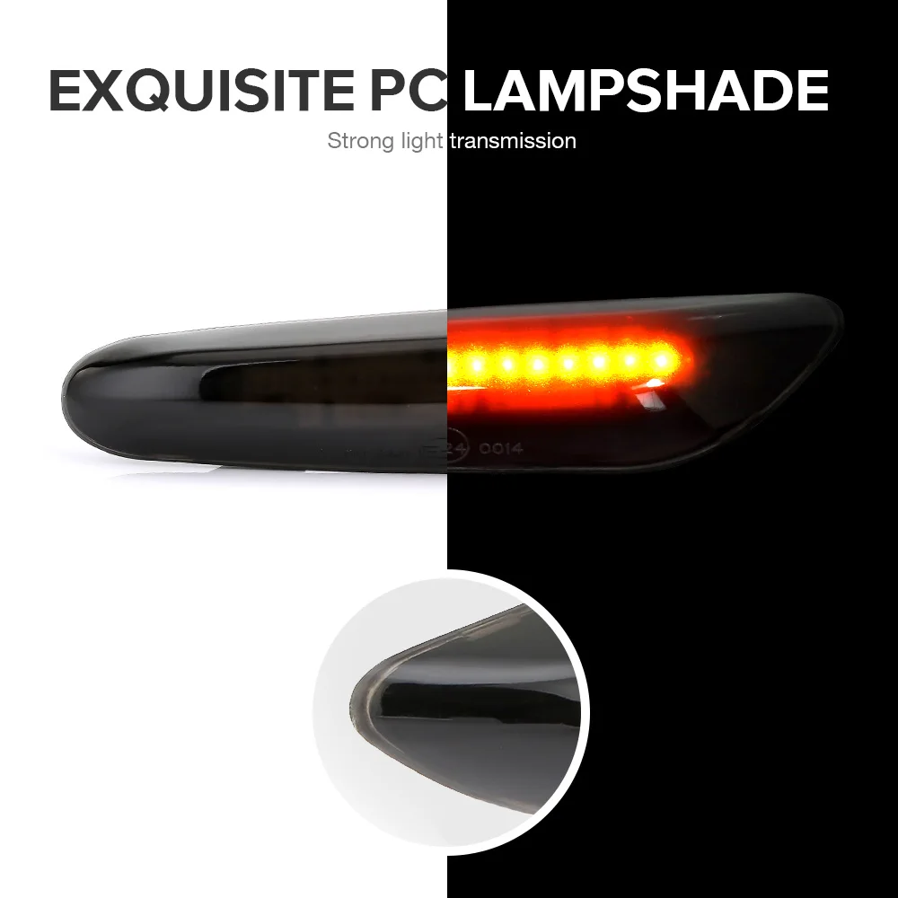 2PCS Car Turn Signal Lights LED Turn Indicator Blinker Lamp Signal Lamp Side Marker For BMW E90 E91 E92 E93 E60 E88 E82 E83 E46