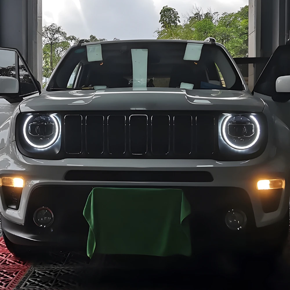 

Для Jeep Renegade 2016-2021 автомобильные передние фонари, обновленные бифокальные линзы, новый стиль, горячая распродажа, аксессуары, светодиодные автомобильные фары в сборе