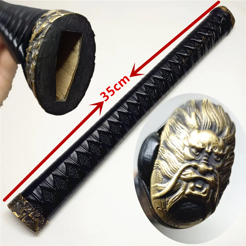 

35 см Katana Tsuka черная кожаная ручка Ito Black Rayskin для фурнитуры японского меча Wakizashi