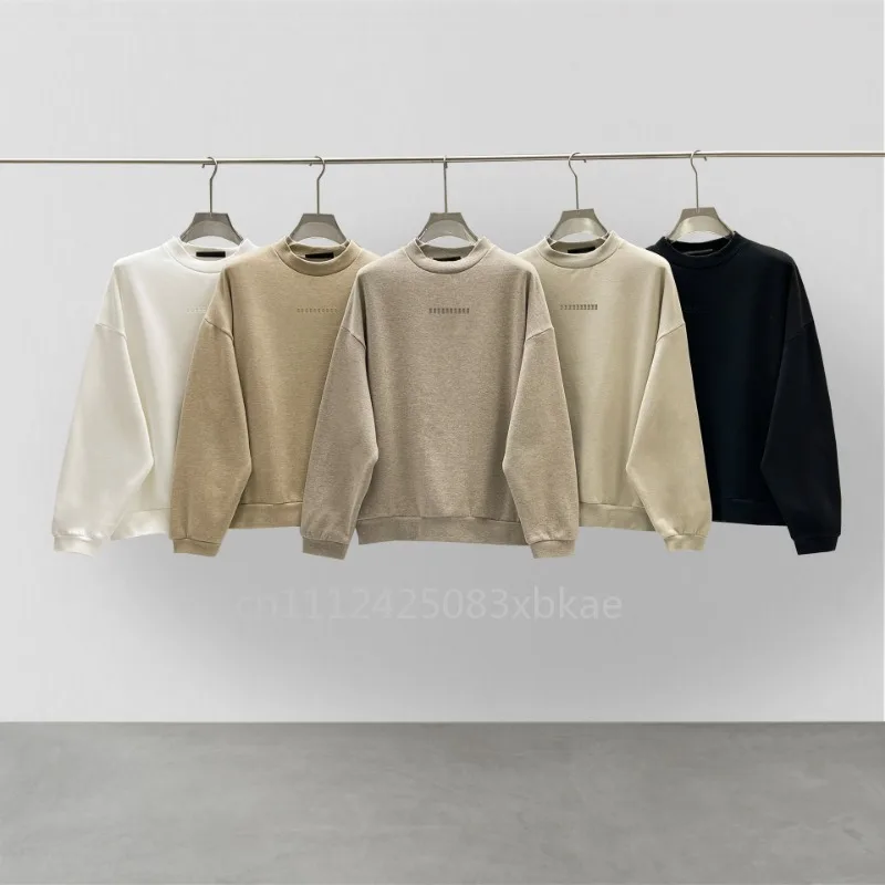 

Мужские свитшоты оверсайз серии Cloud FW24 класса люкс с двойной резиновой надписью, дизайнерские брендовые парные свитшоты