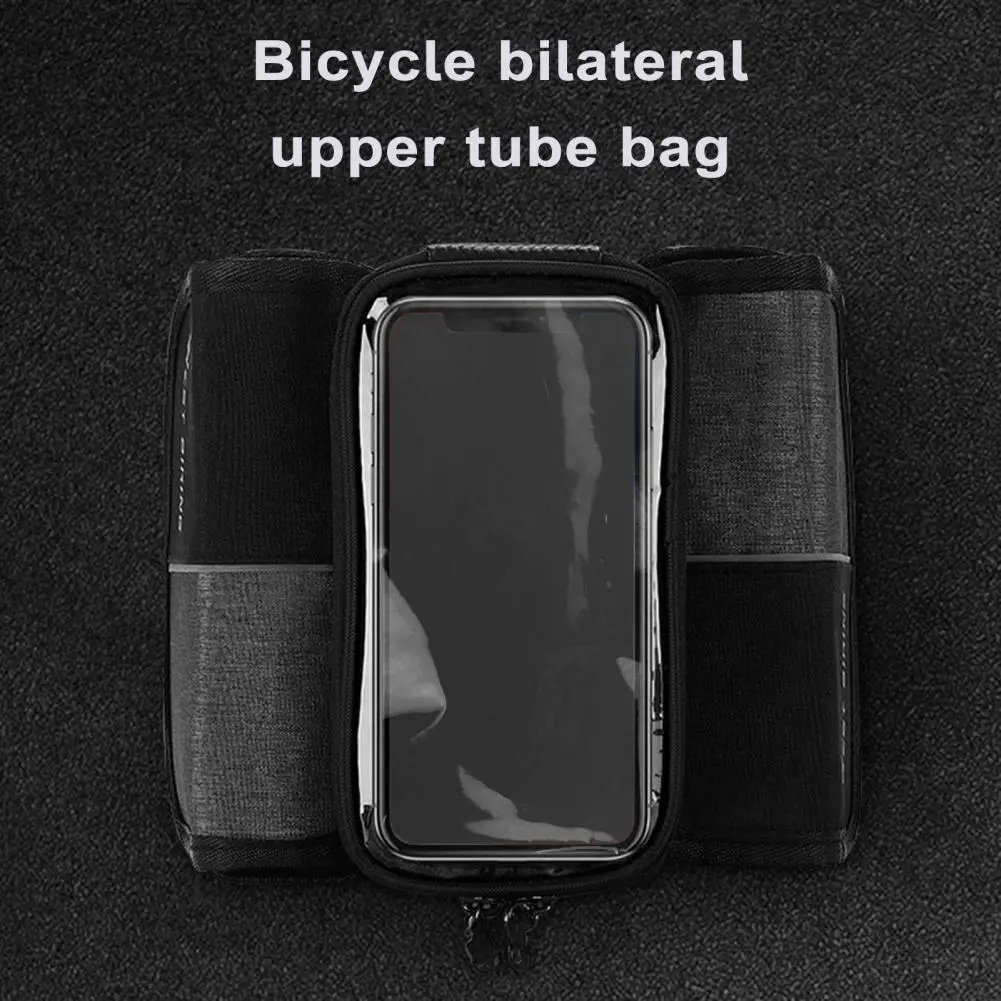 Bolsa para tubo superior de bicicleta, bolsa para assento traseiro, à prova d'água, bolsa para quadro frontal de bicicleta com capacidade, bolsa para telefone, ideal para mtb