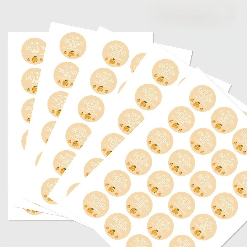100pcs 4cm Round Custom Waterproof PVC Stickers - Adhesive Label for Kids Crafts & Gift Wrapping