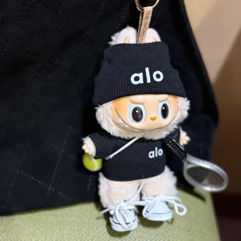 Applicabile a15 17 cm Labubu Mini bambola abbigliamento fai da te con set sportivo da tennis maglione vestiti lavorati a maglia accessori pendenti abbigliamento