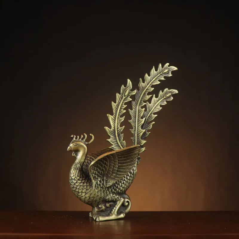 All- , Phoenix, Vermilion Bird – Four Divine Beasts, Copper Ornament for Home Decoration