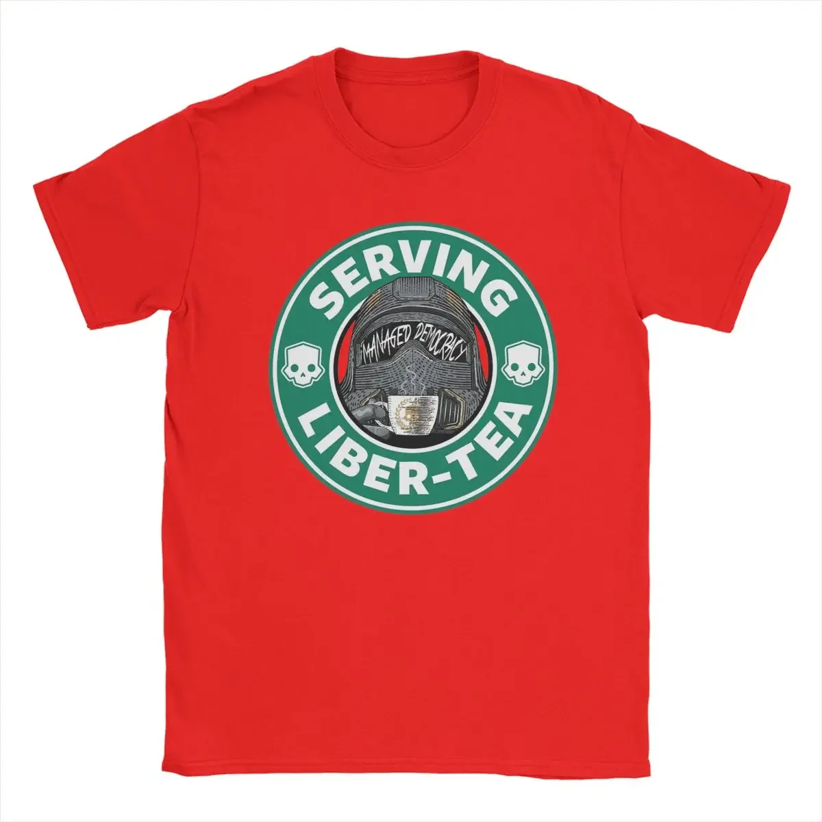 Men Serving Liber Tea Helldivers Drinking Managed 100% Cotton Clothes Vintage Unique lnformal tops heavyweight style