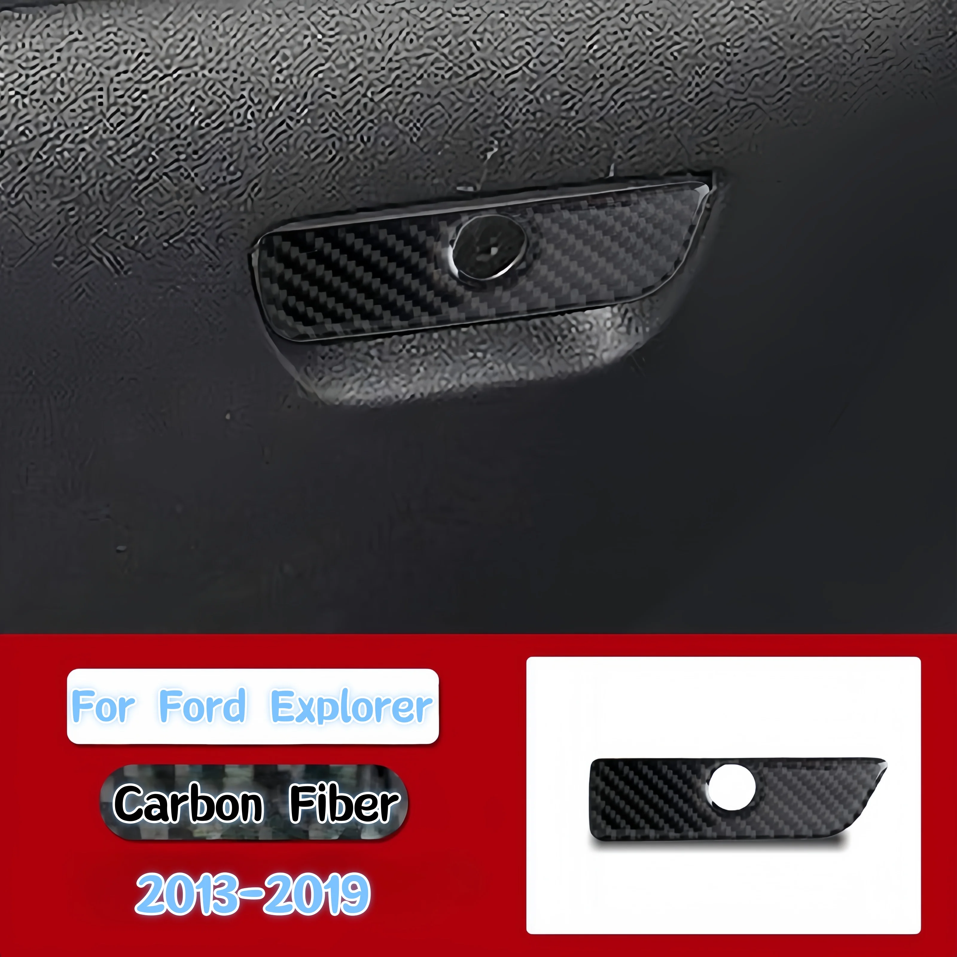

For Ford Explorer 2013-2019 Car Accessories Carbon Fiber Interior Car Storage Box Handle Switch Decoration Cover Trim Sticker