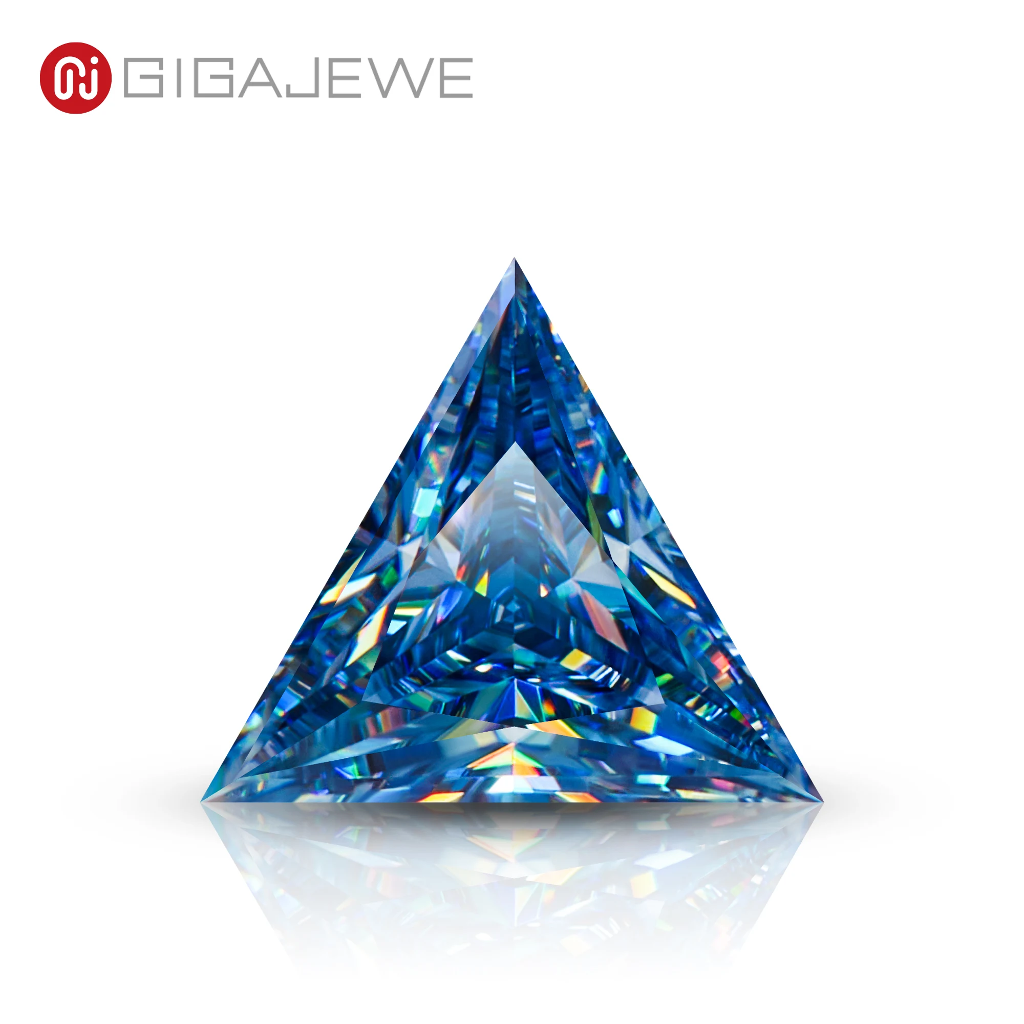 

GIGAJEWE Customized Triangle Cut Blue Color VVS1 Natural Growth Moissanite Loose Diamond Test Passed Gemstone For Jewelry Making