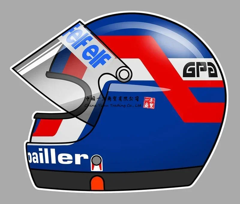P.DEPAILLER helmet left Sticker gauche for elf racing car