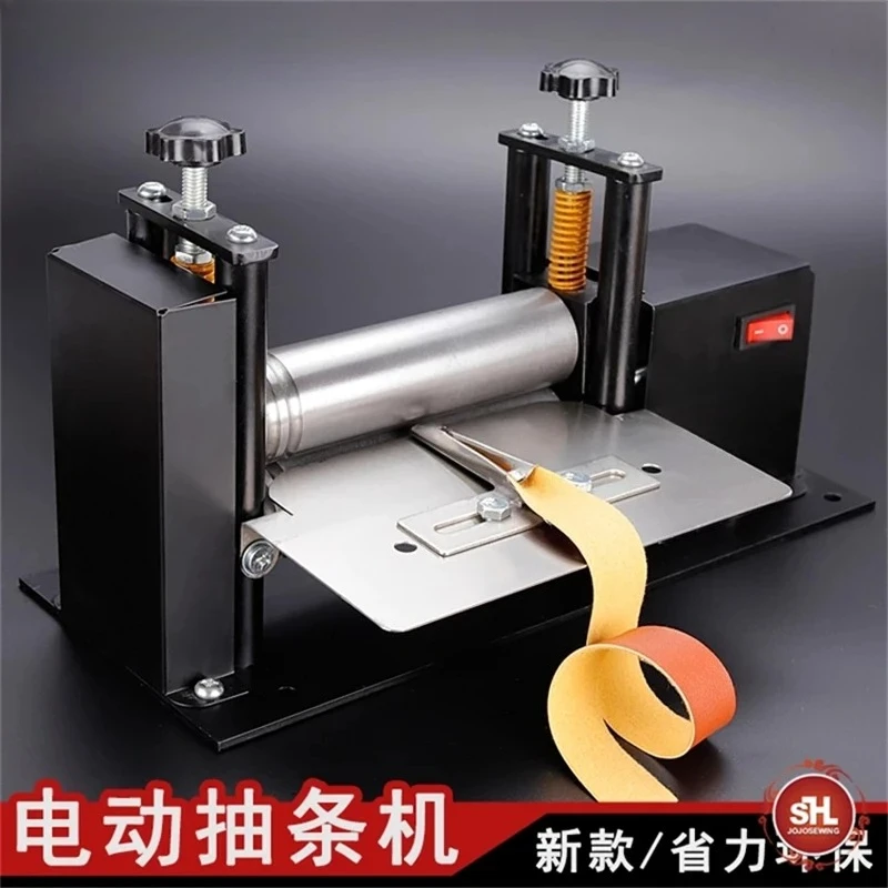 Electric hand crank Small leather drawing machine Manual glue Pulling shoulder strap tube pressing leather machine