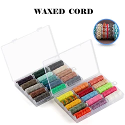 XUQIAN 15 Colors 0.8mm/0.45mm Waxed Polyester Cord Set Waxed Cord Leather Sewing Waxed Thread for DIY Jewelry Making Projects
