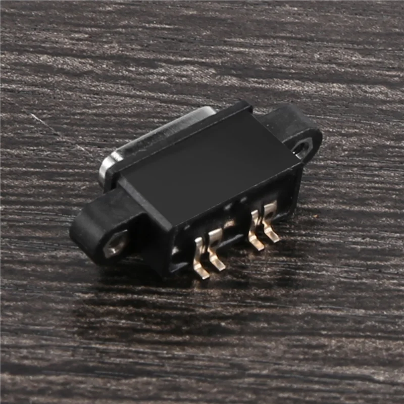 

10 шт. Micro-USB TYPE C 4-контактный водонепроницаемый гнездовой порт USB C с винтовым отверстием Интерфейс зарядки USB-разъем-AA70
