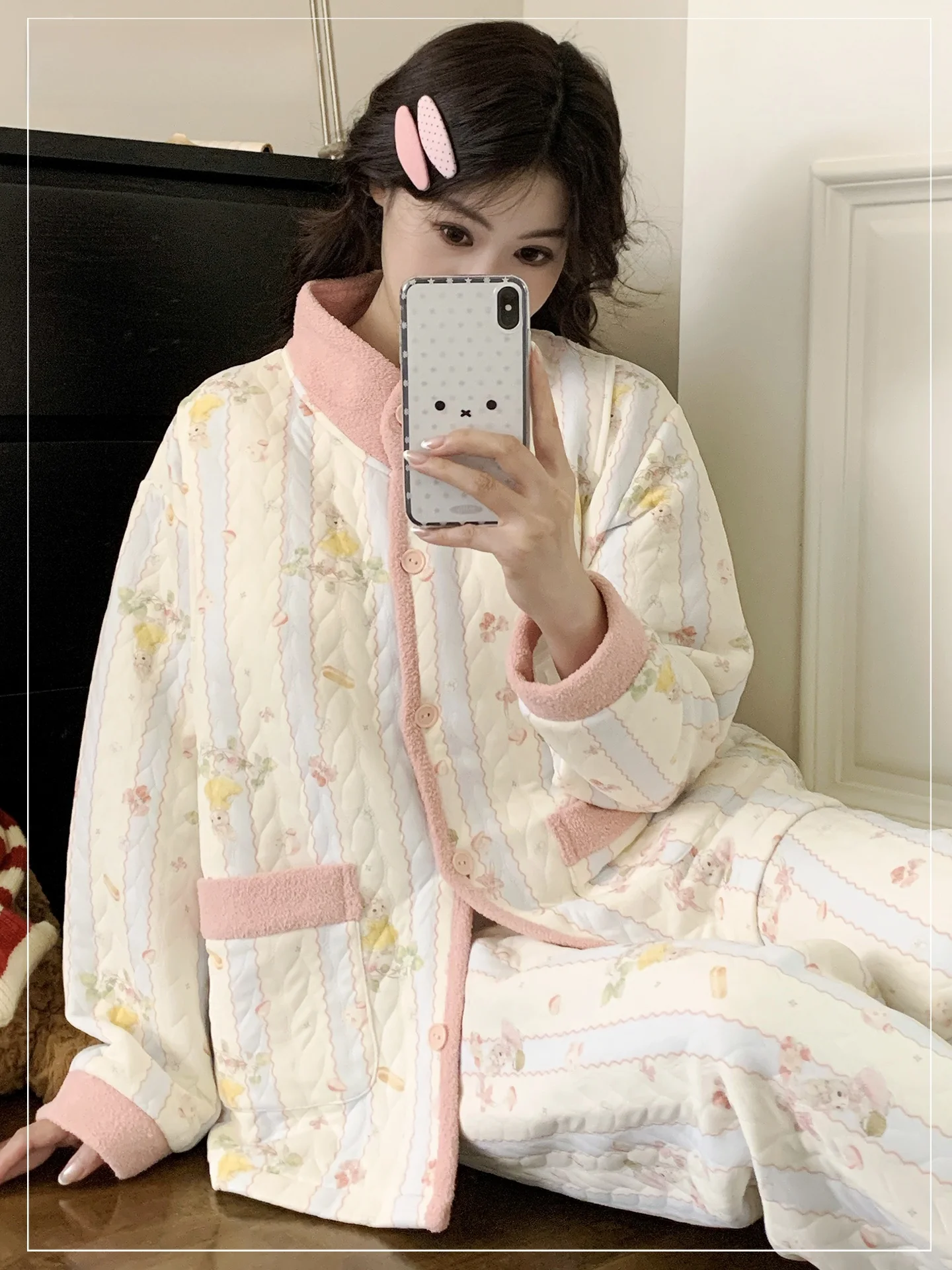 air-cotton-thickened-postpartum-sleepwear-maternity-nightgown-with-chest-pad-for-breastfeeding-comfortable-home-clothes