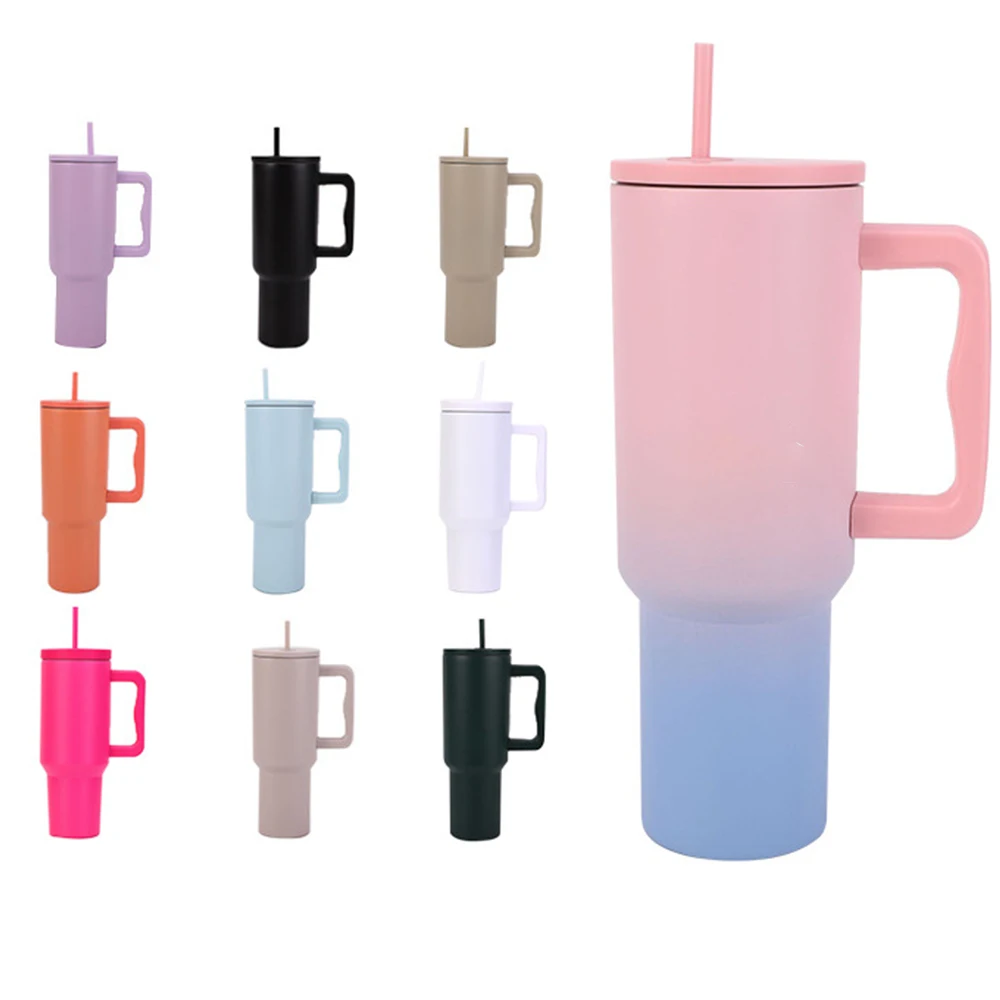 

Tumbler with Handle 40oz Mug Straw Stainless Steel Vacuum Insulated Car Mug Double Wall Thermal Ice for Travel Mug Coffee Cup