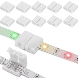 10 PCS 4-pin 10mm L Shape LED Strip Solderless Connector For 5050/3528 RGB Strip PCB No Soldering Corner Connector Strip