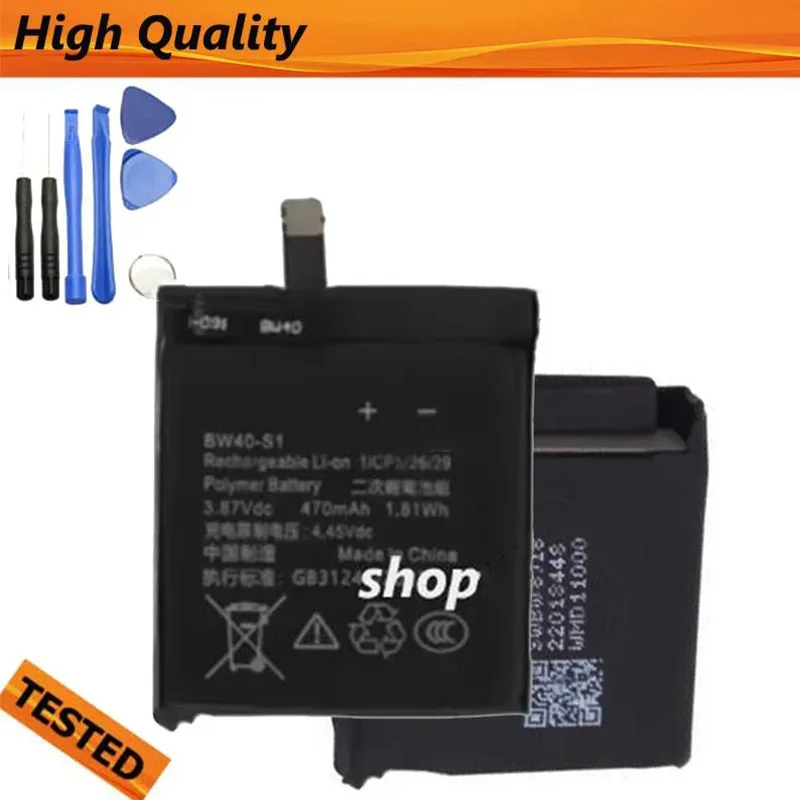 

2025 470mAh BW40 BW40-S1 Battery For Xiaomi Color 2 Color2 Watch S1 Active M2106W1 M2108W1 M2112W1 M2116W1 Smart Watch battery