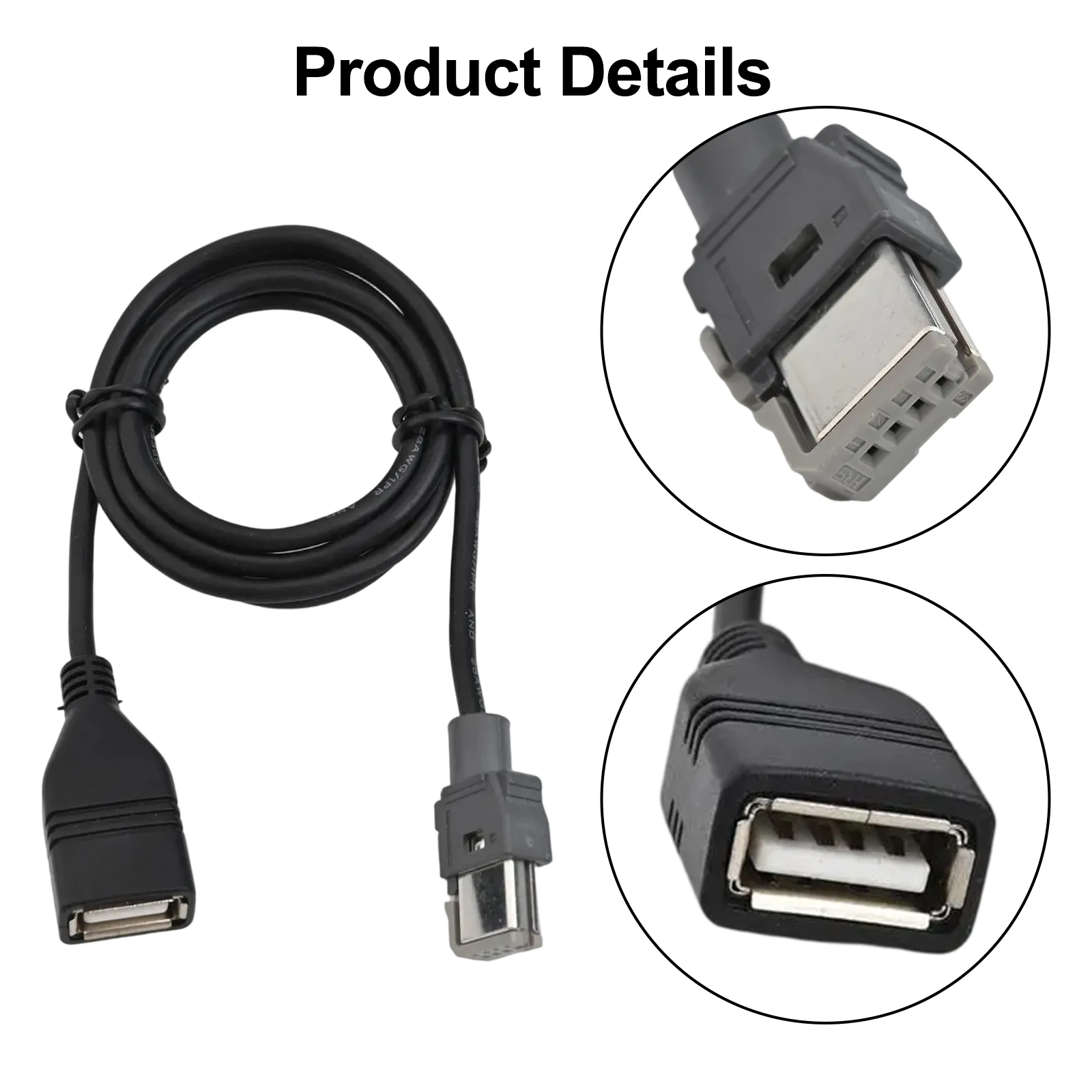 4Pin Connector Media Data Wire 4Pin Interface Reliable Performance Wear-Resistant Material ABS Material Car Media Connection