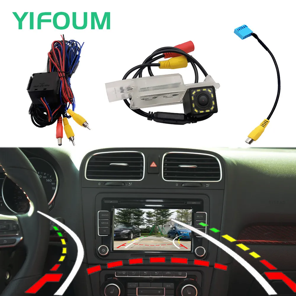 Fisheye Dynamic Trajectory HD Car Rear View Backup Camera For Volkswagen VW Golf 7 2012 2013 2014 2015 & Original Factory Screen