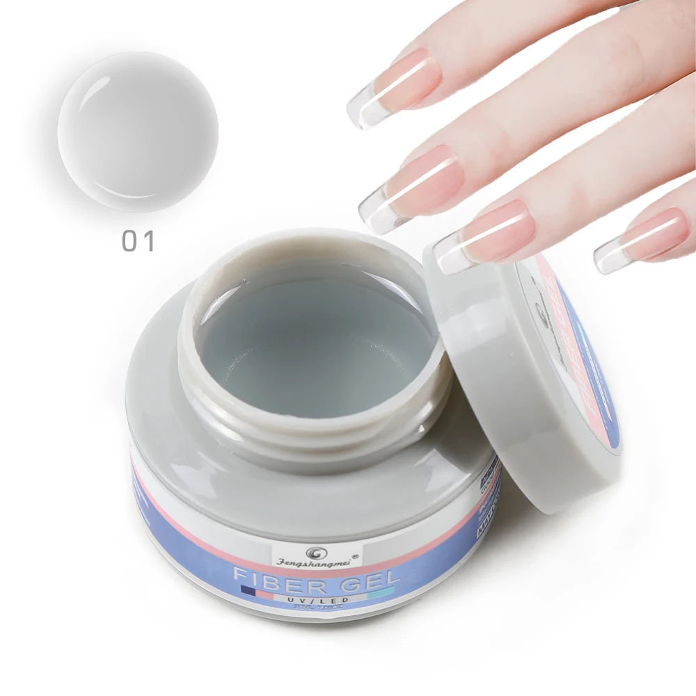 Gel duro UV para extensión de uñas, Gel Constructor transparente, esmalte de uñas de camuflaje Fengshangmei, manicura artística, 30g