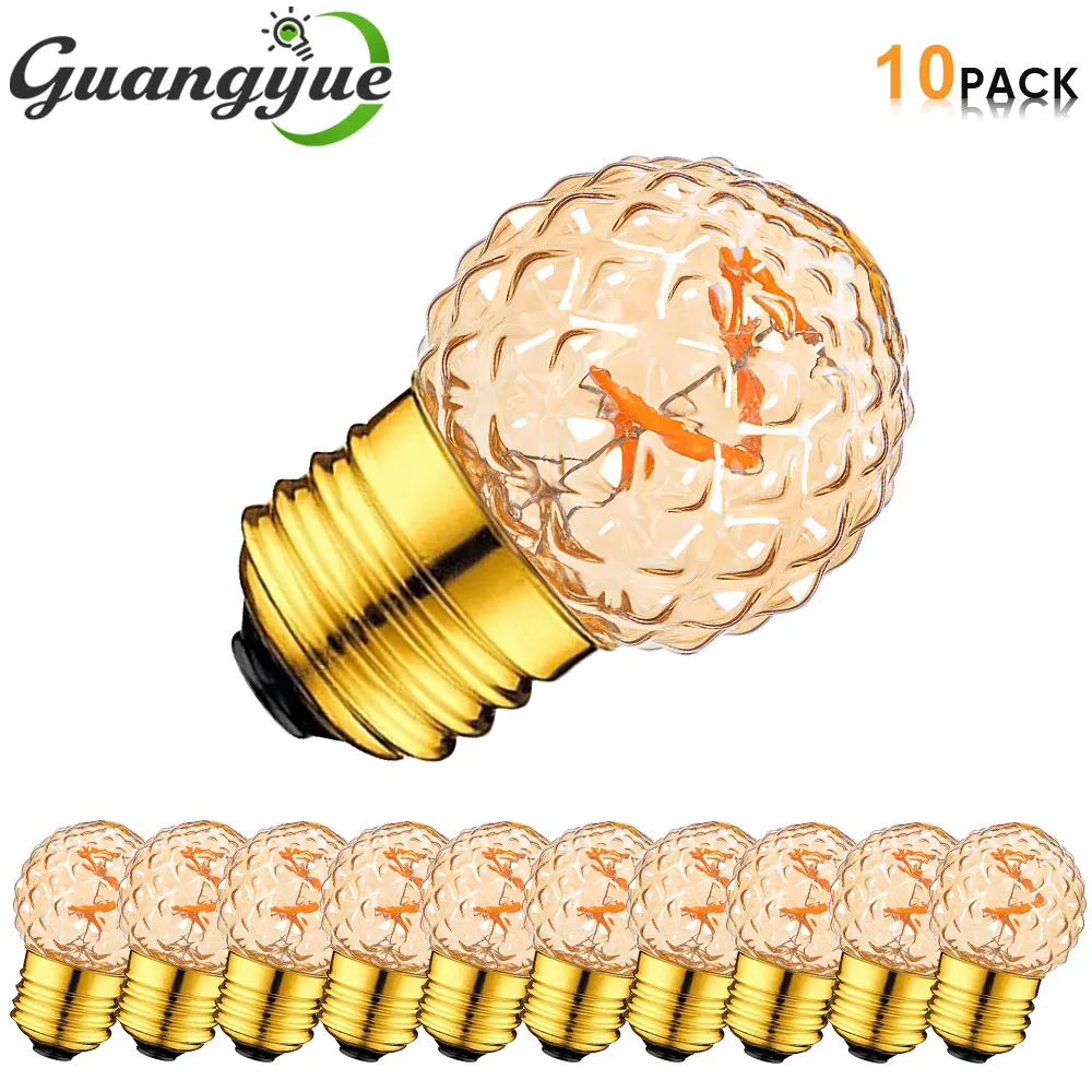 

Globe Decorative LED Light Bulb 1.5W E27 E26 G40 Filament Bulbs Warm White 2200K Vintage Amber Edison Bulbs for String Lights