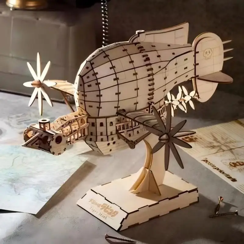 x-t-ouzey-3d-wooden-puzzle-sky-pirates-airship-tiger-moth-airship-diy-wooden-blocks-kit-ornament-collectible-anime-gift
