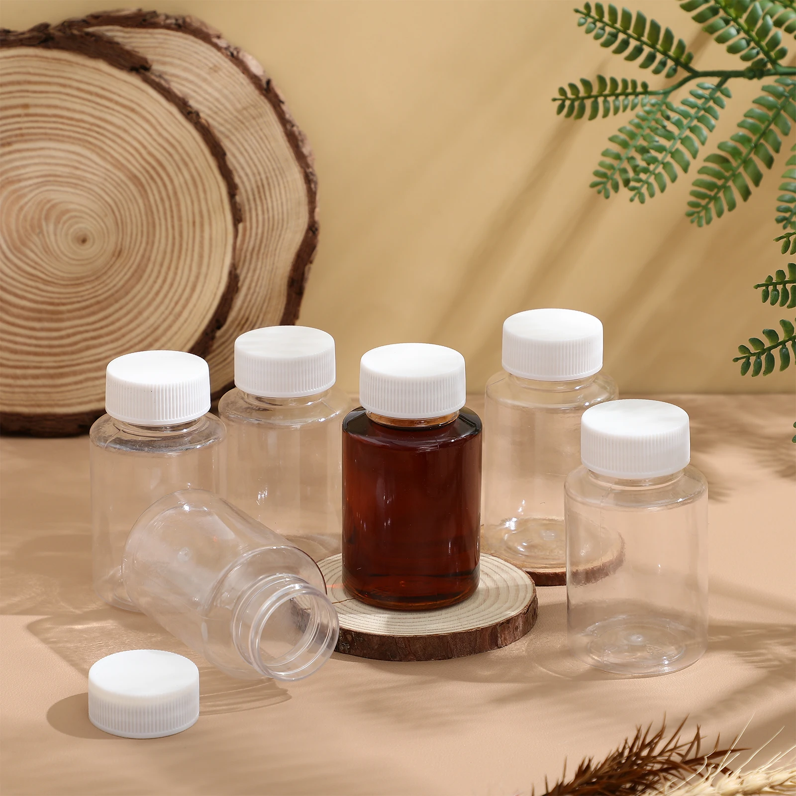 

6 Pcs Oil Sample Bottle with Lid Small Plastic Bottles Vial for Laboratory Empty Reagent