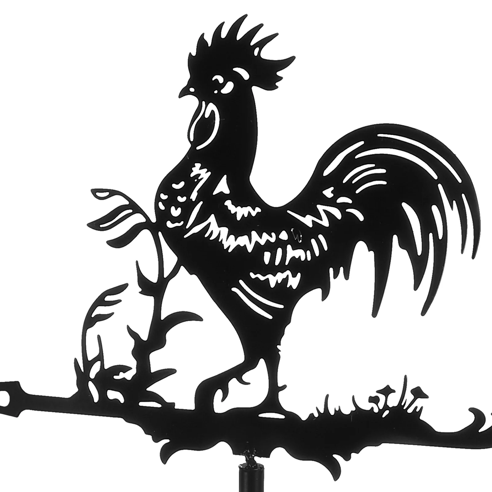 Weather Vane Farm Yard Metal Wrought Iron Big Rooster Roof Decoration Indicator Sign Vanes for Sheds Black Child