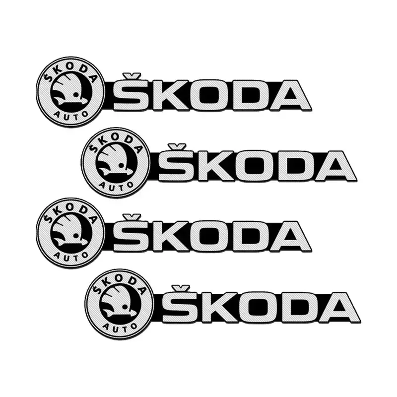 4pcs car audio decorate 3D Aluminum Badge Emblem Sticker For skoda Octavia MK2 MK1 2 3 A5 A7 A8 Fabia Karoq Superb Rapid goods