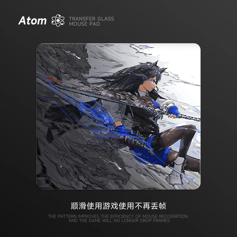 ATOM AT1636 Photovoltaic Glass Mouse Pad Tempered Upgrade Smooth FPS Esports Game Anime Mouse Pad Office Desk Pad Accessories