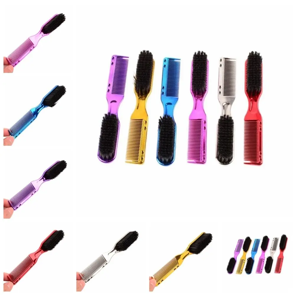 

Professional Double Side Beard Styling Brush Massage Soft Broken Remove Comb 2-in-1 Anti-Static Carving Cleaning Brush Barber