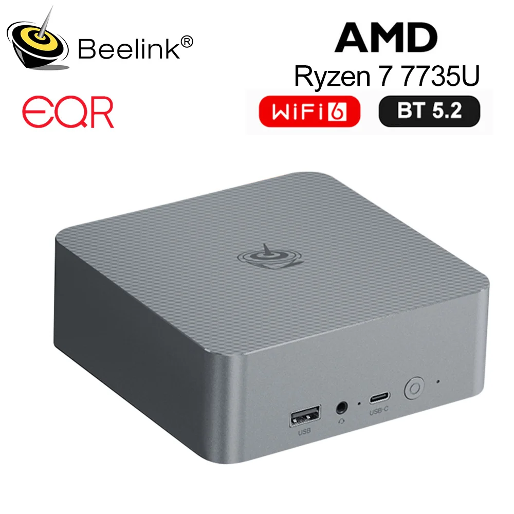 Beelink EQR7 AMD R7 7735U EQR6 R5 6600U EQR5 R5 5500U Mini PC DDR4 16G RAM 500G SSD Windows 11 WiFi6 4K 1000M Desktop Computer