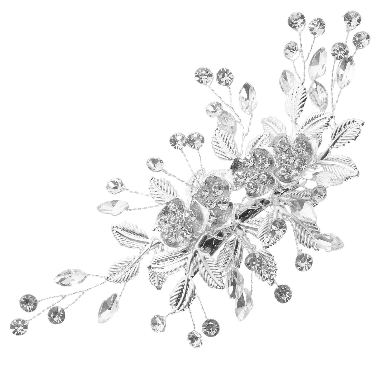 

Bride Wedding Hair Clip Rhinestone Metal Leaf Bridal Hair Accessory for Brides Bridesmaids Flower Girls Prom Wedding Headpiece