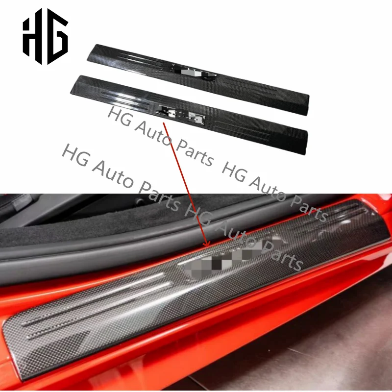 488 real glossy carbon fiber side door panel for ferrari 488 gtb 812 superfast cars door sills exterior auto parts