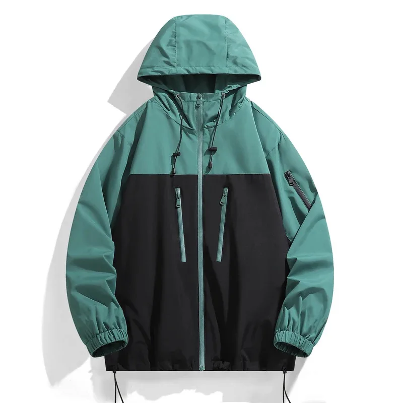 

Men's Women's New Spring Autumn Color-Blocked Couple Outdoor Windbreaker Trendy Versatile Outerwear