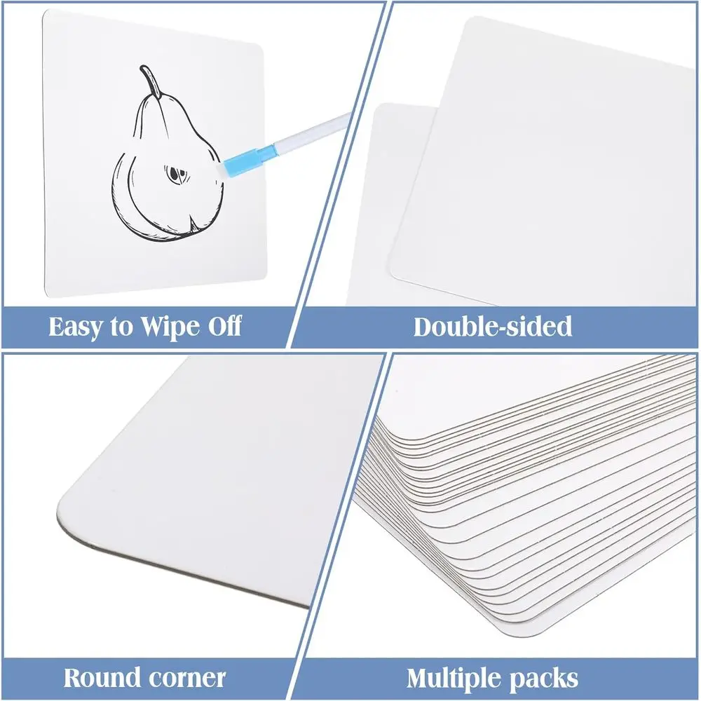 مجموعة سبورة بيضاء صغيرة على الوجهين للفصل الدراسي مع أقلام تحديد، 100 عبوة من ألواح الكمبيوتر المحمول مقاس 9 × 12 بوصة للوازم المدرسية