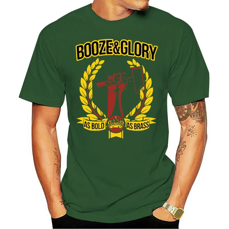 funny t shirt men novelty tshirt Booze And Glory As Bold As Brass T-shirt