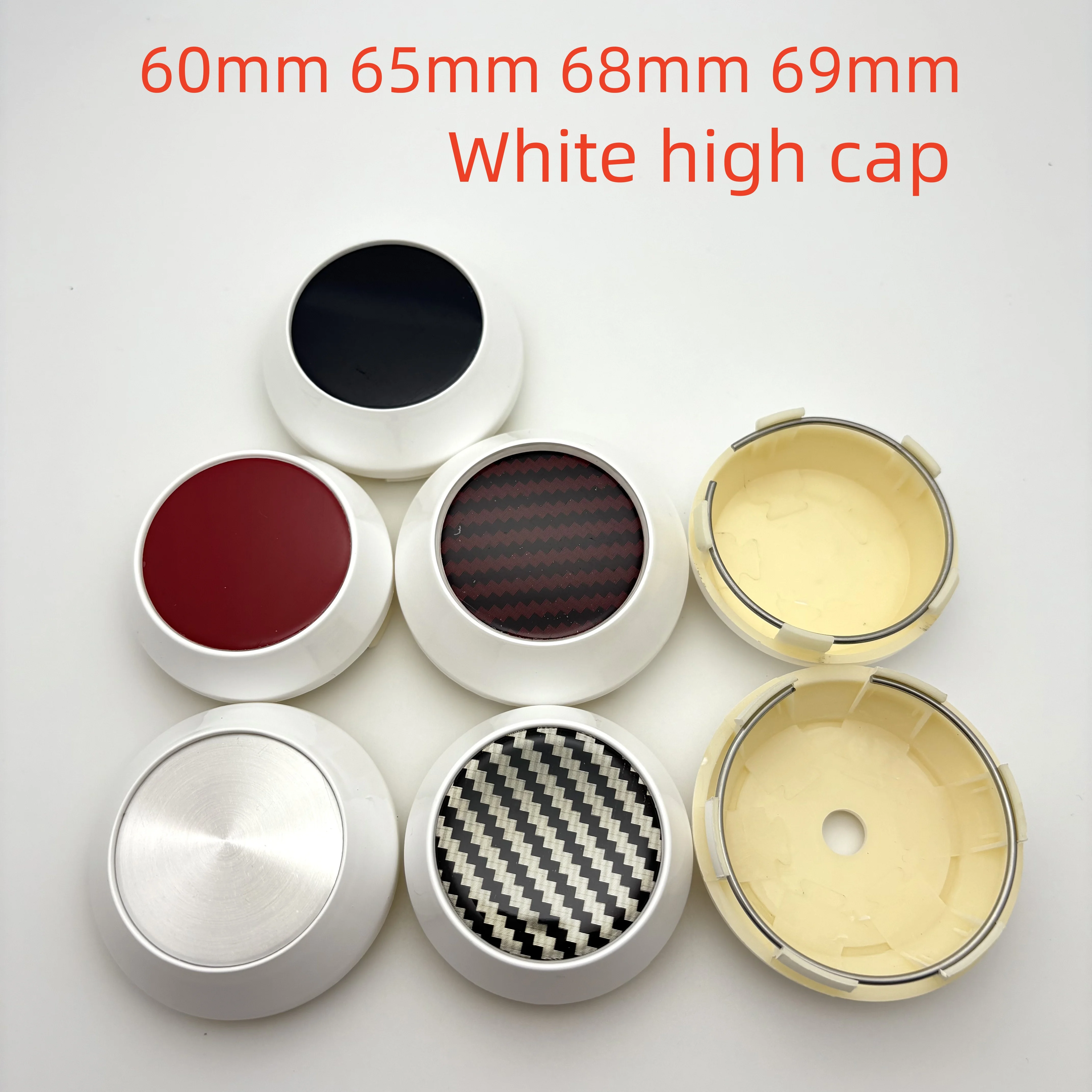 

4pcs/set No logo 60mm 65mm 68mm 69mm White high cover Wheel Center Cap Rim Hub Cover Styling Accessories