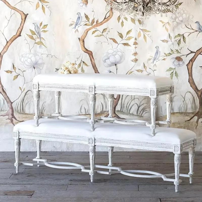 French Antique Bedroom Bed End Stool Woodworking Benches