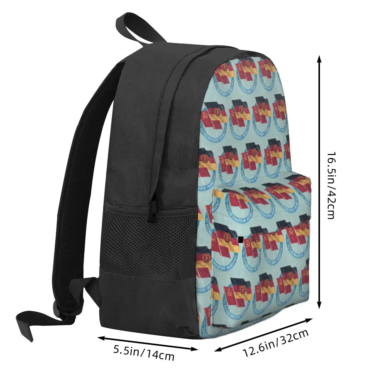German DDR CCCP Friendship Badge Student Backpack School Bag Hiking Travel Daypack for Boys Girls Bookbag Shoulder Bags