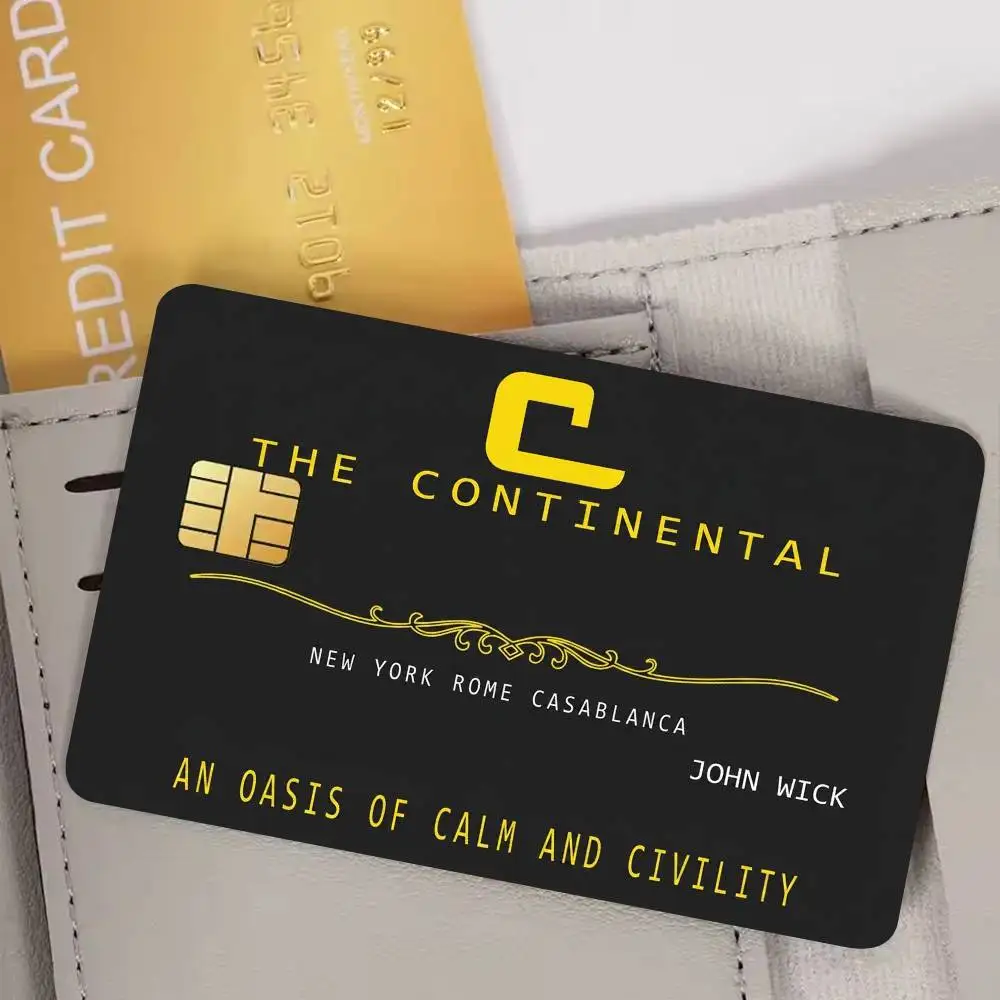 John Wick The Continental Hotel Film Skin Cover Credit Card Stickers 4PCS Debit Front Decoration Bank Bus Pass Waterproof