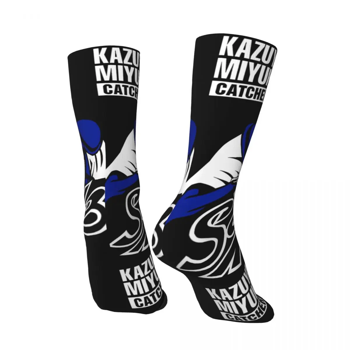 Funny Happy Men's compression Socks Kazuya Miyuki Retro Harajuku The Professional Leon Mathilda Norman Film Seamless Crew Sock